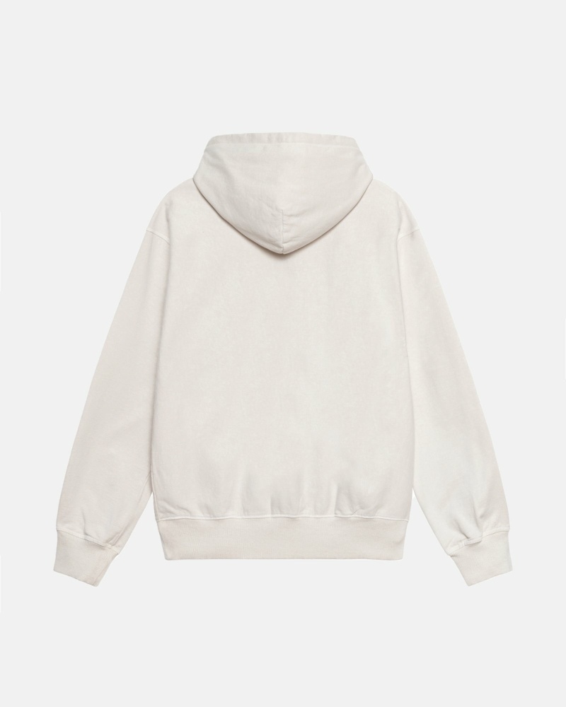 Beige Men's Stussy Block Sport Pigment Dyed Hoodies | CA0000019