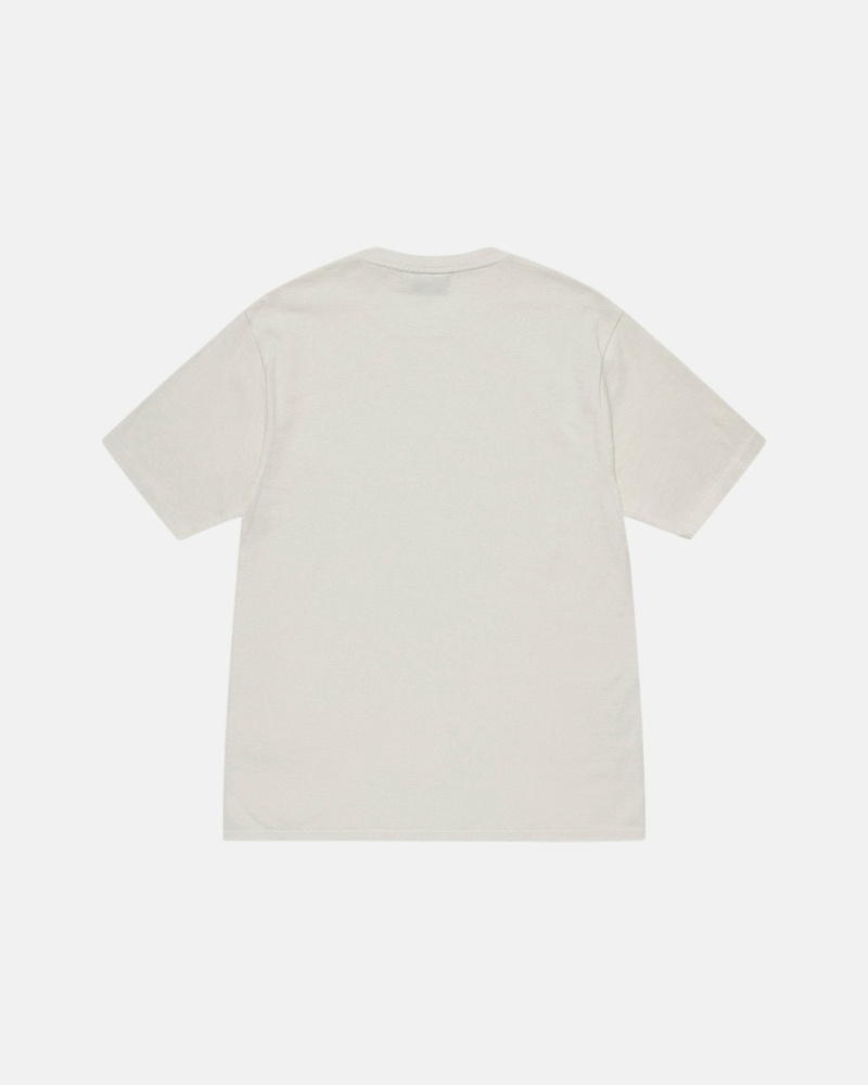 Beige Men's Stussy Block Sport Pigment Dyed T Shirts | CA0000115