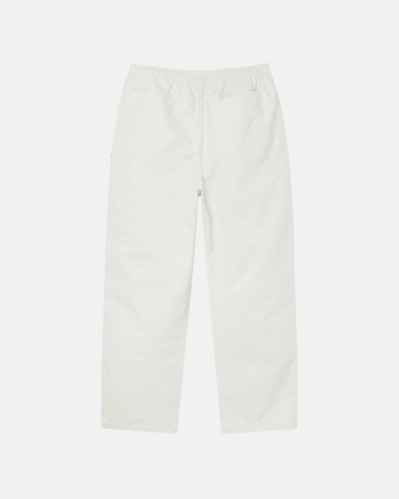 Beige Men's Stussy Brushed Beach Pants | CA0000542