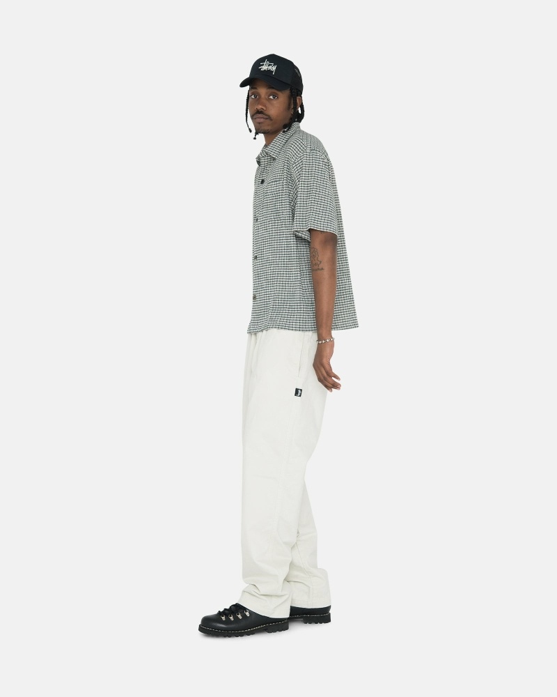 Beige Men's Stussy Brushed Beach Pants | CA0000542