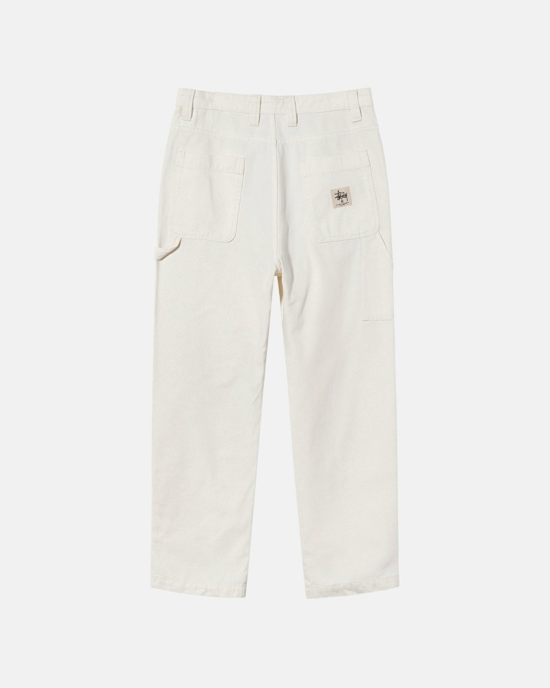 Beige Men's Stussy Canvas Work Pants | CA0000550