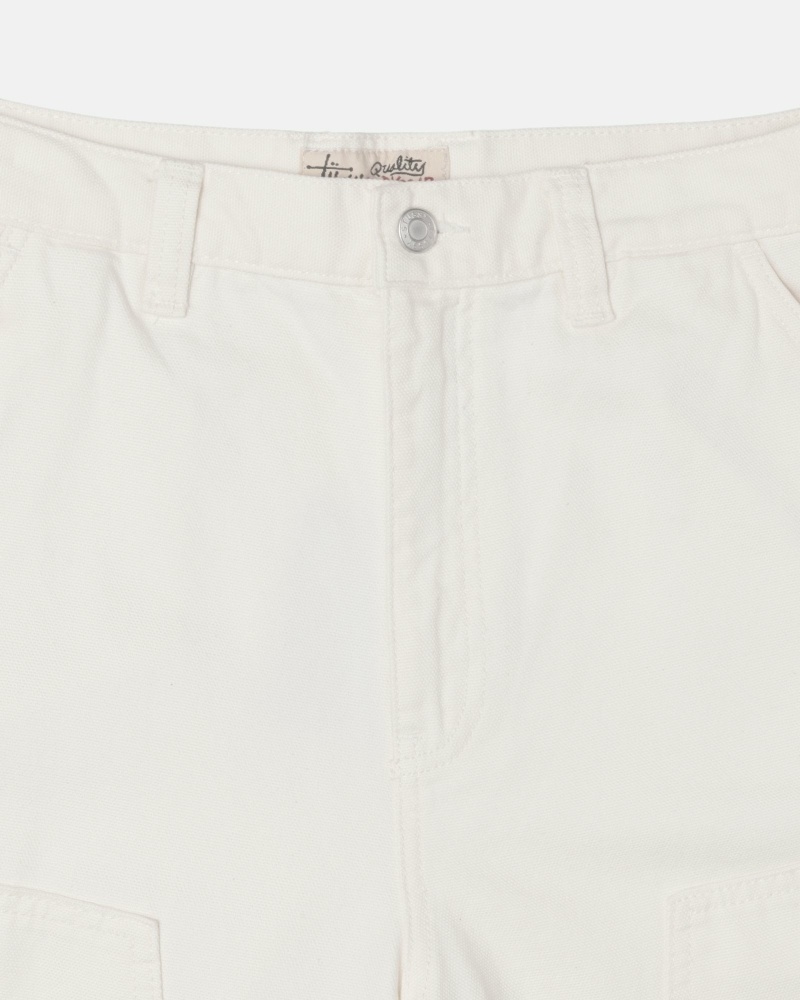 Beige Men's Stussy Canvas Work Pants | CA0000550