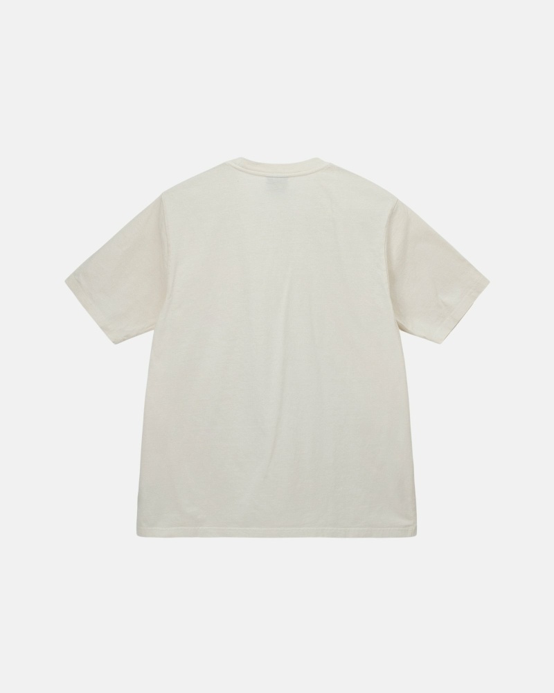 Beige Men's Stussy Heavyweight Pigment Dyed Crew T Shirts | CA0000201