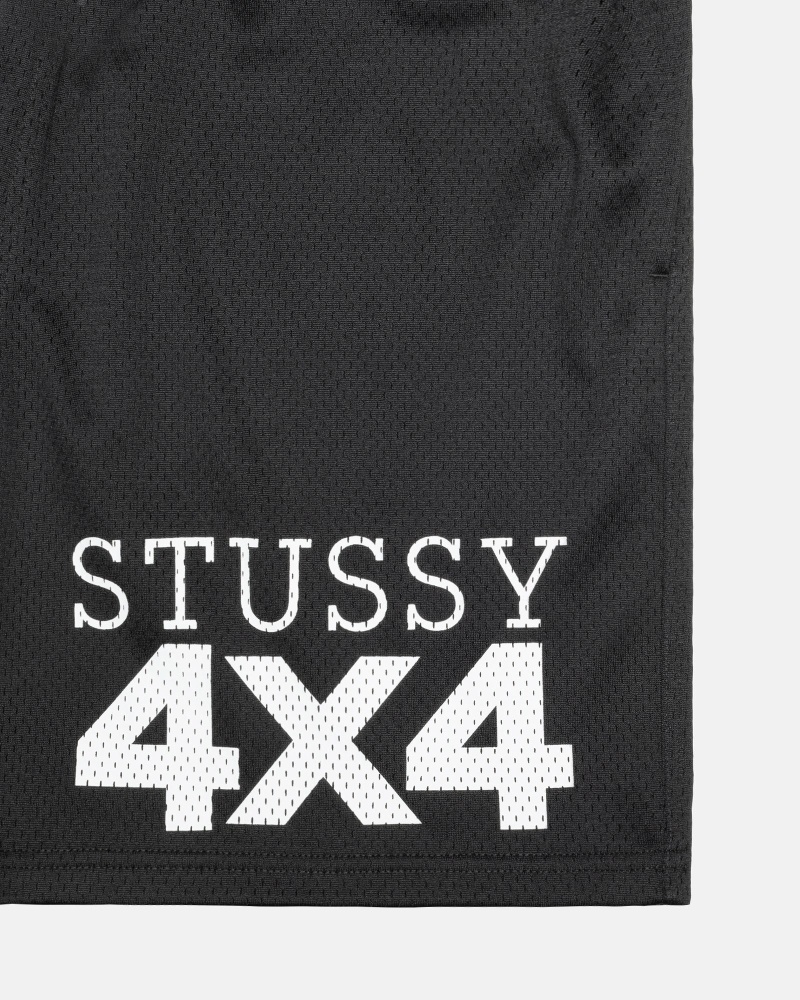 Black Men's Stussy 4X4 Mesh Short Shorts | CA0000617