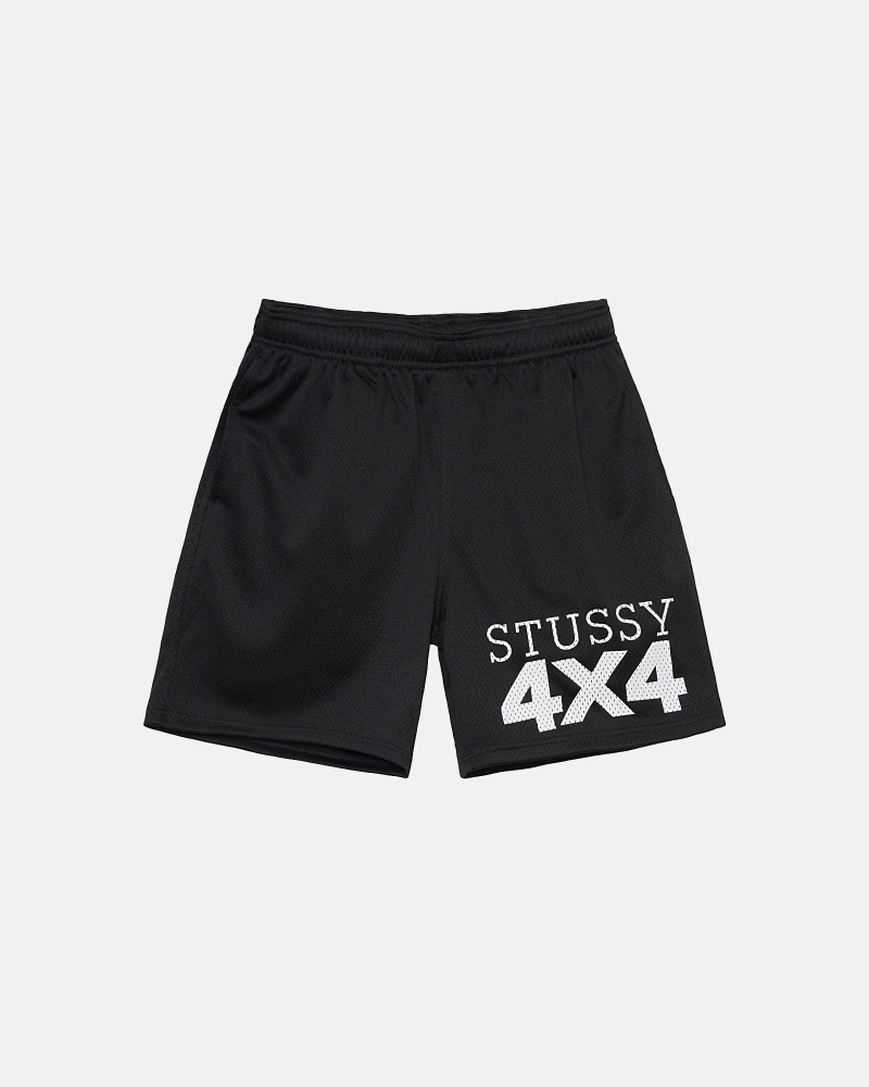 Black Men\'s Stussy 4X4 Mesh Short Shorts | CA0000617