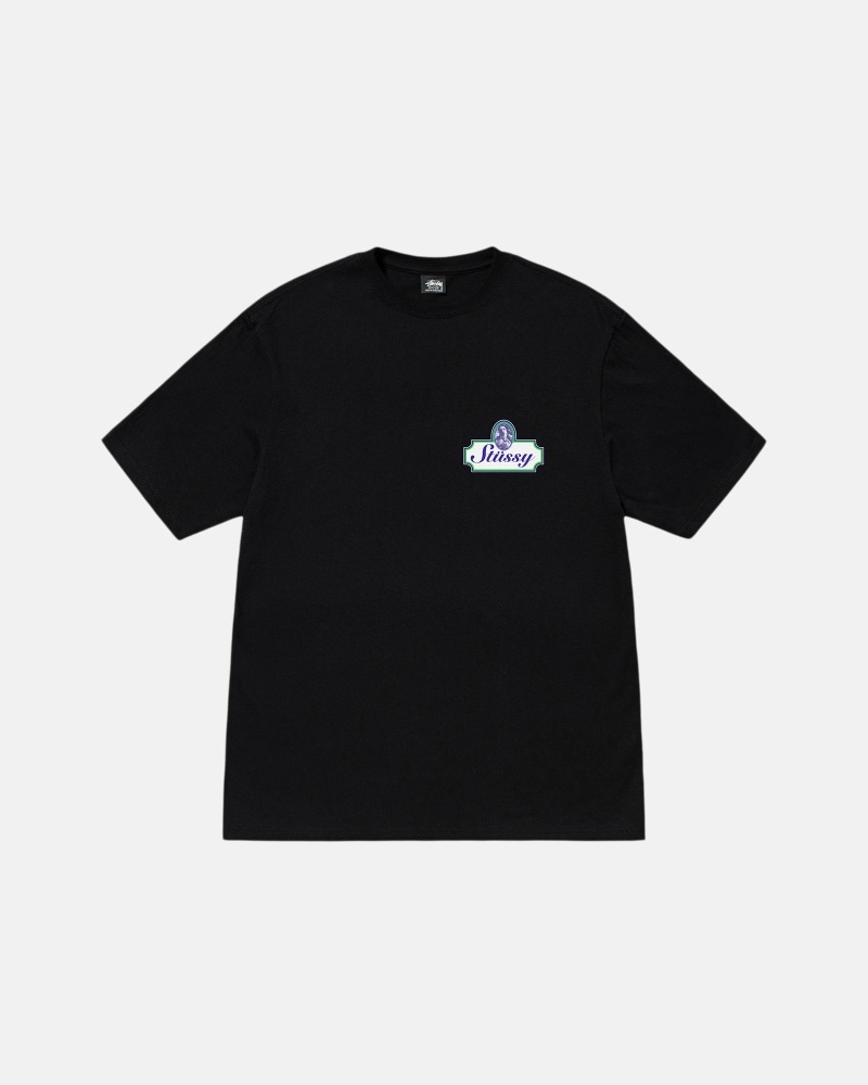 Black Men's Stussy Authentic T Shirts | CA0000096