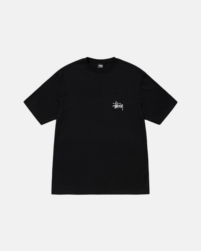 Black Men's Stussy Basic T Shirts | CA0000111