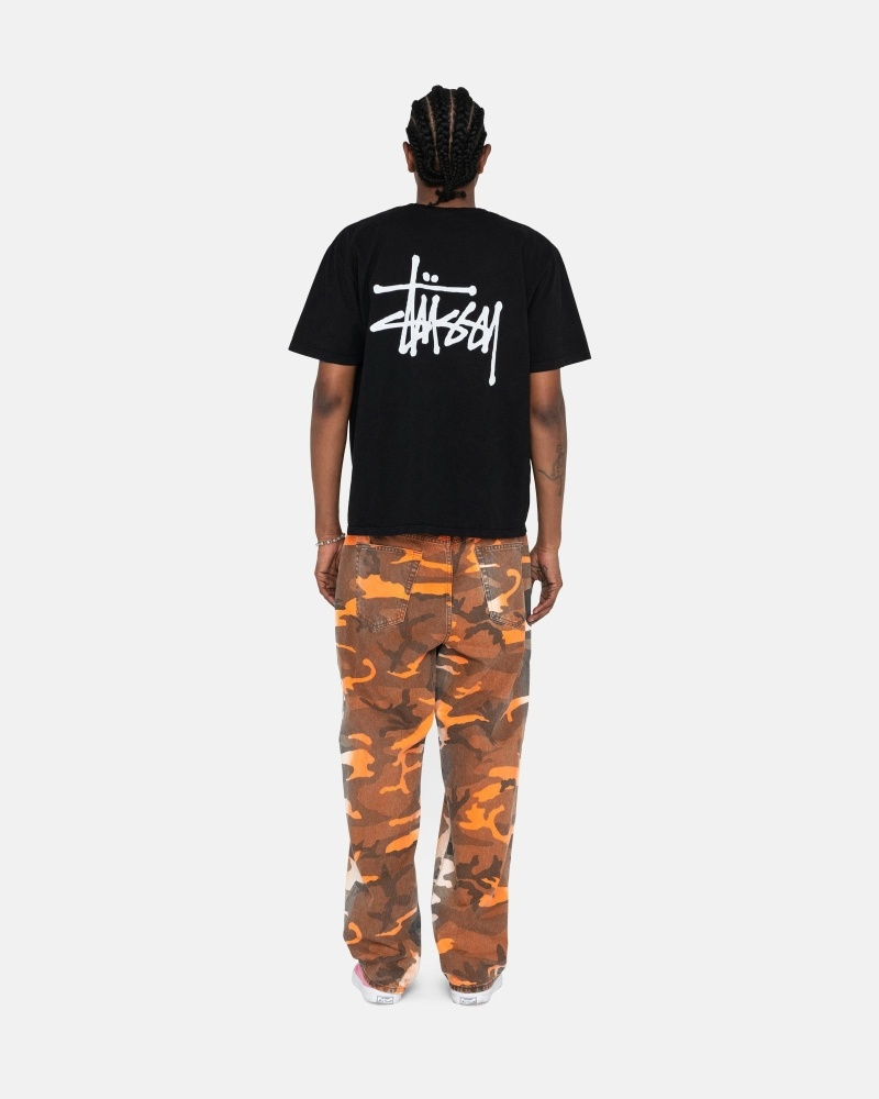 Black Men's Stussy Basic T Shirts | CA0000111