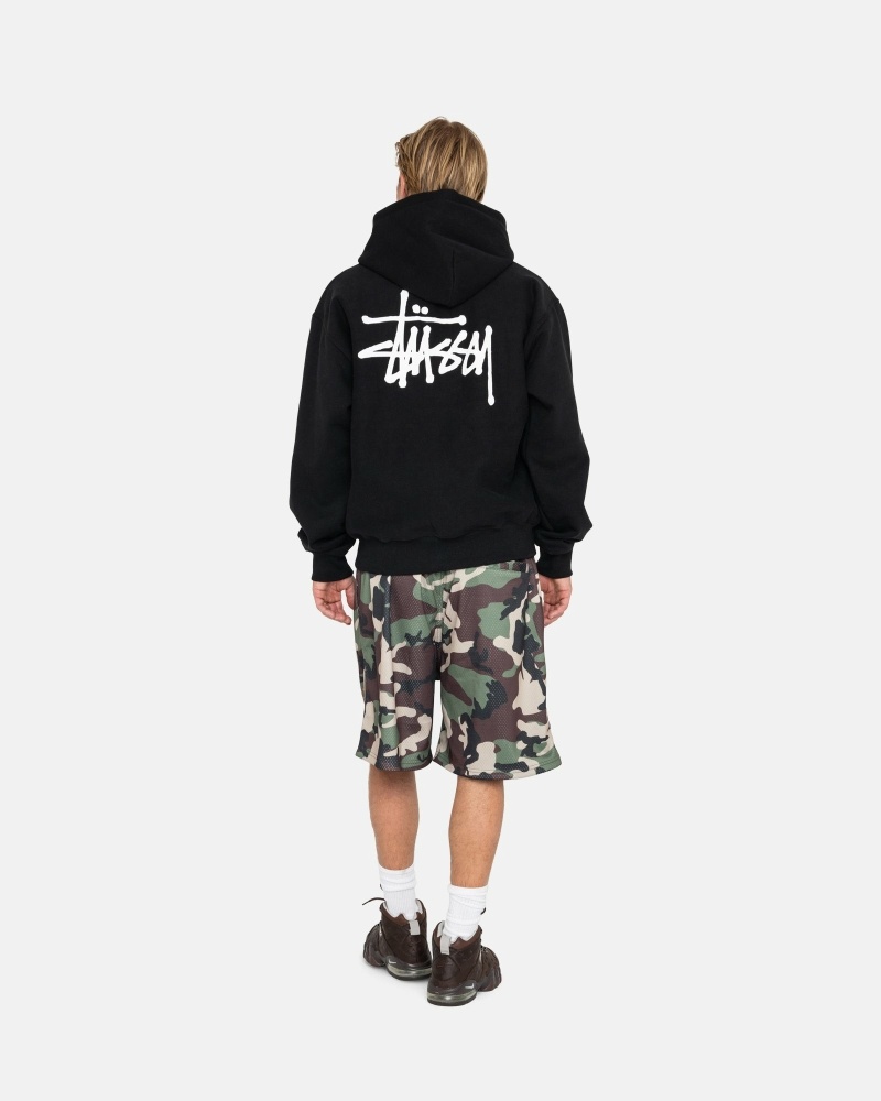 Black Men's Stussy Basic Zip Hoodies | CA0000016