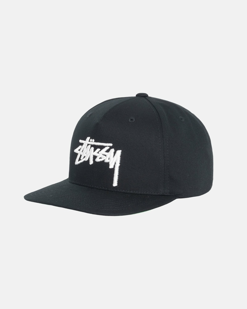 Black Men's Stussy Big Stock Point Crown Caps | CA0000412