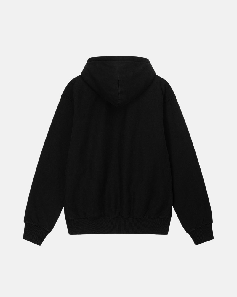 Black Men's Stussy Block Sport Pigment Dyed Hoodies | CA0000020