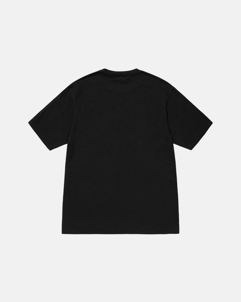 Black Men's Stussy Block Sport Pigment Dyed T Shirts | CA0000116