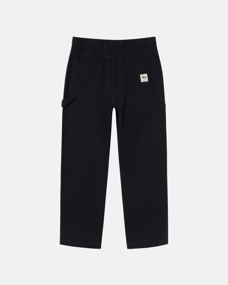 Black Men's Stussy Canvas Work Pants | CA0000551