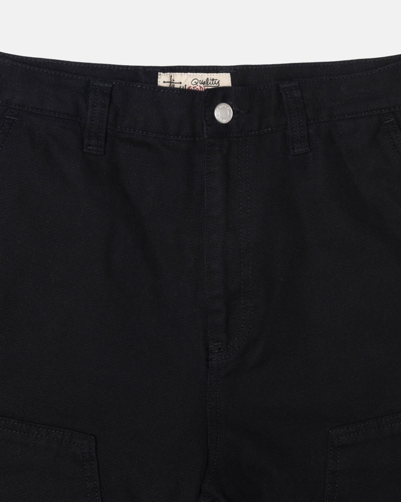 Black Men's Stussy Canvas Work Pants | CA0000551