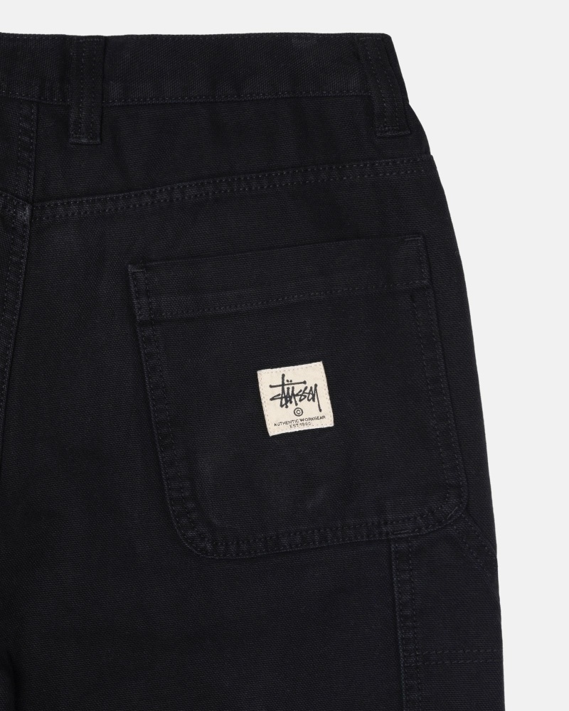 Black Men's Stussy Canvas Work Pants | CA0000551