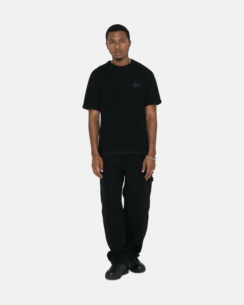 Black Men's Stussy Canvas Work Pants | CA0000551