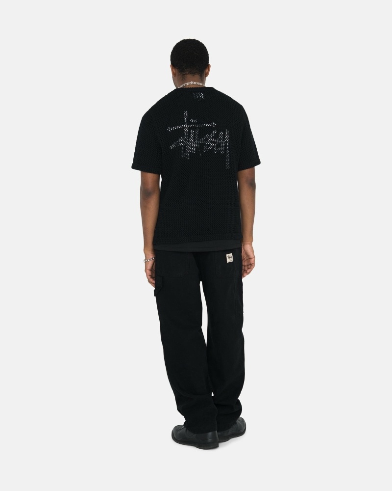 Black Men's Stussy Canvas Work Pants | CA0000551