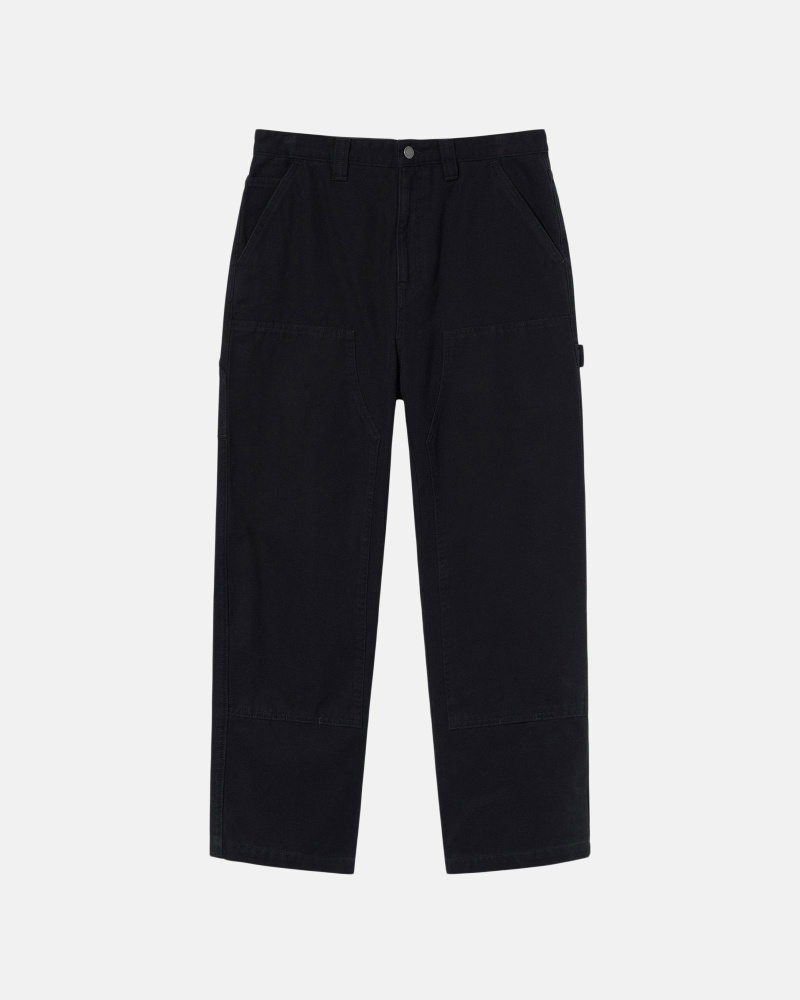 Black Men\'s Stussy Canvas Work Pants | CA0000551