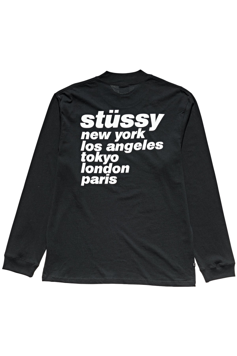 Black Men's Stussy Cities Sweatshirts | CA0000903