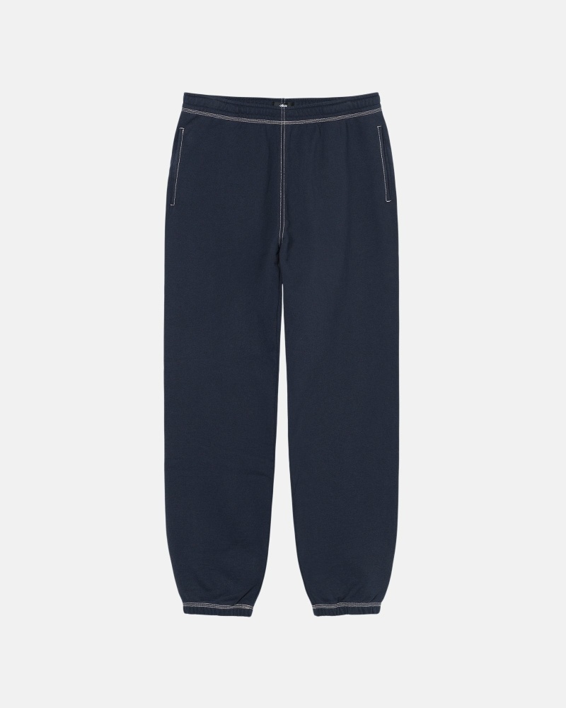 Black Men\'s Stussy Contrast Stitch Label Pant Sweatpants | CA0000876