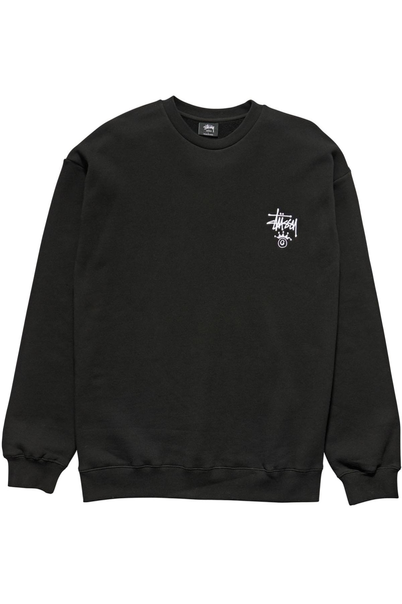 Black Men\'s Stussy Copyright Crown Crew Sweaters | CA0000828