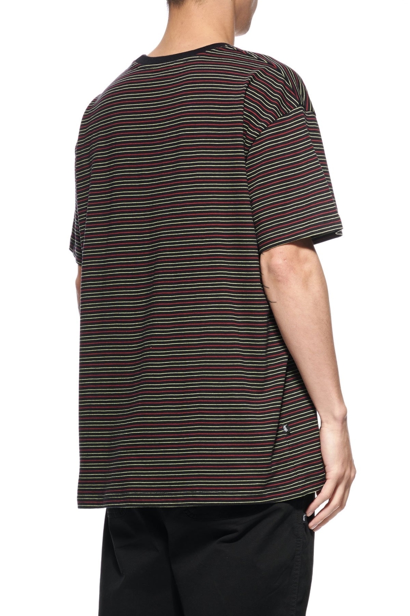 Black Men's Stussy Copyright Yarn Dye SS T Shirts | CA0000135