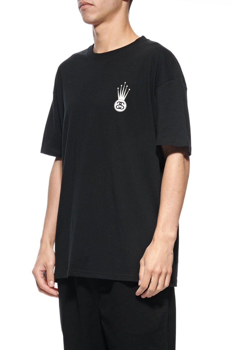 Black Men's Stussy Crown Link SS T Shirts | CA0000145