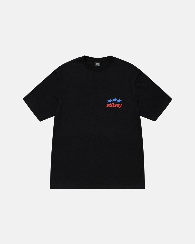 Black Men's Stussy Designs USA T Shirts | CA0000158