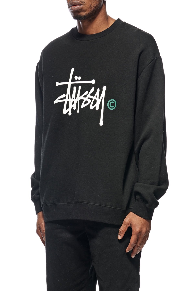 Black Men's Stussy Graffiti Crew Sweaters | CA0000835