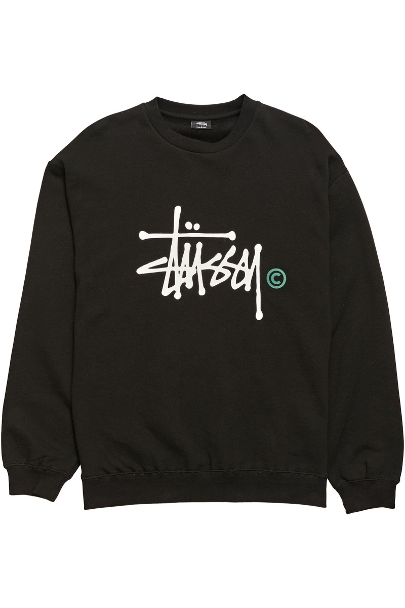 Black Men\'s Stussy Graffiti Crew Sweaters | CA0000835