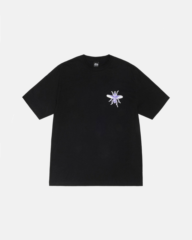 Black Men's Stussy Housefly T Shirts | CA0000218