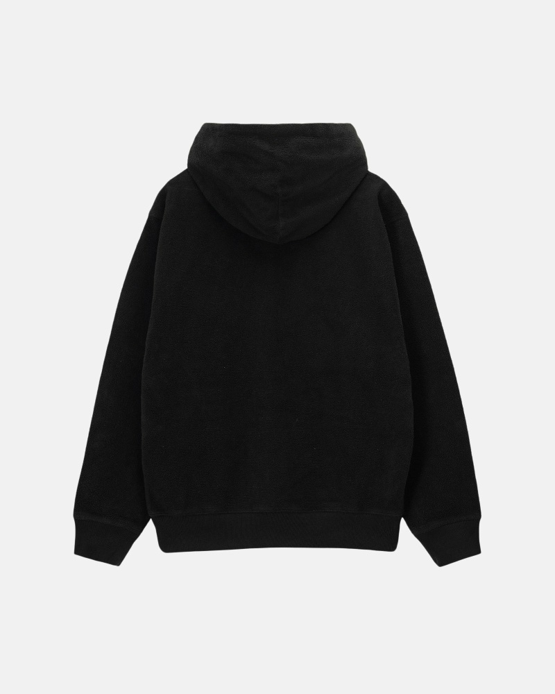 Black Men's Stussy Inside Out Fleece Hoodies | CA0000045