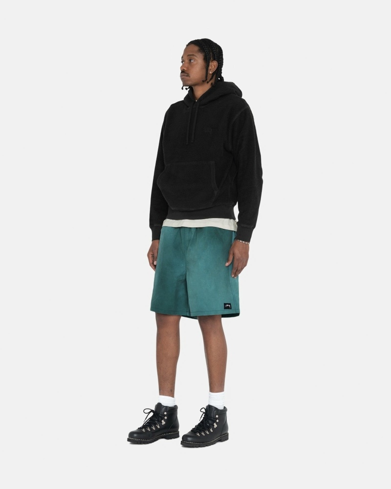 Black Men's Stussy Inside Out Fleece Hoodies | CA0000045