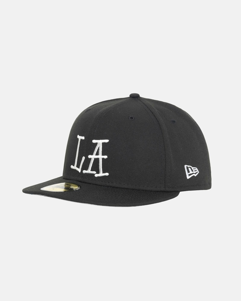 Black Men's Stussy La New Era Caps | CA0000470