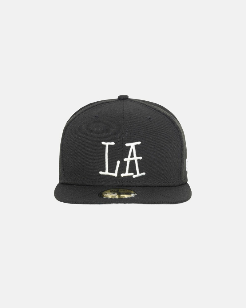 Black Men\'s Stussy La New Era Caps | CA0000470