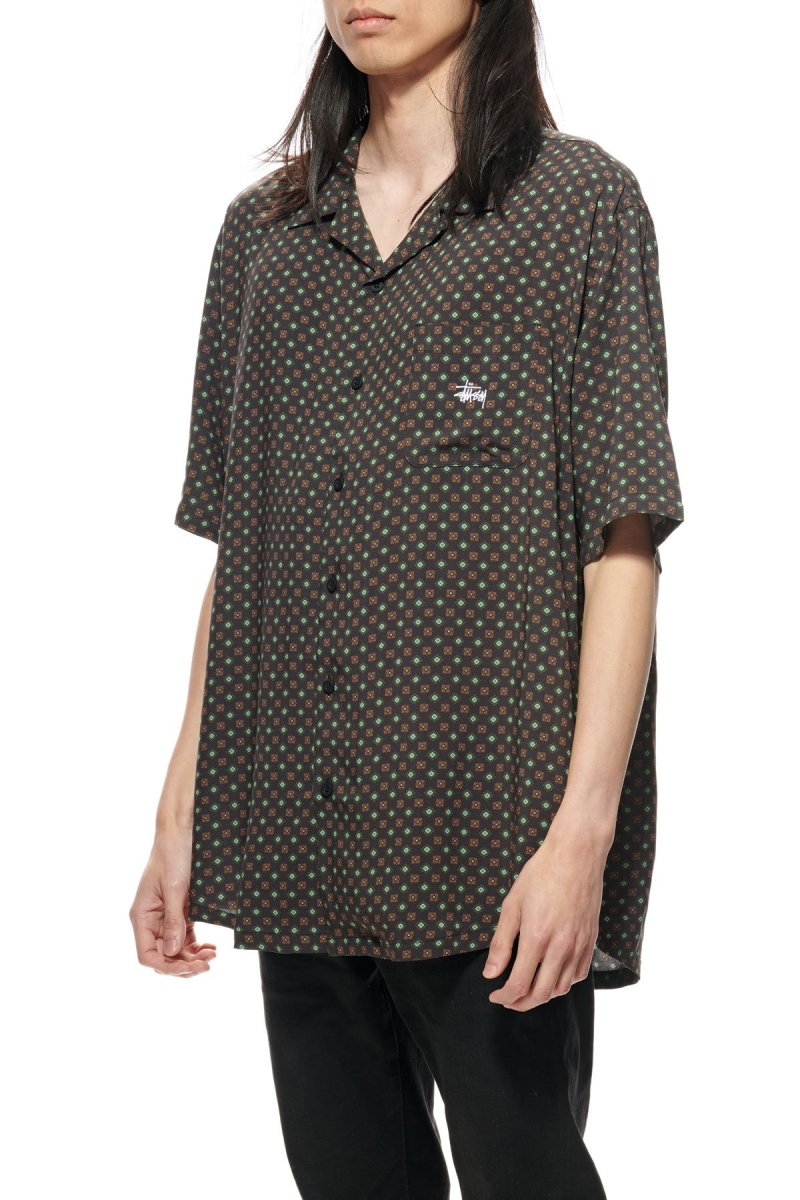 Black Men's Stussy Liberty SS Shirts | CA0000316