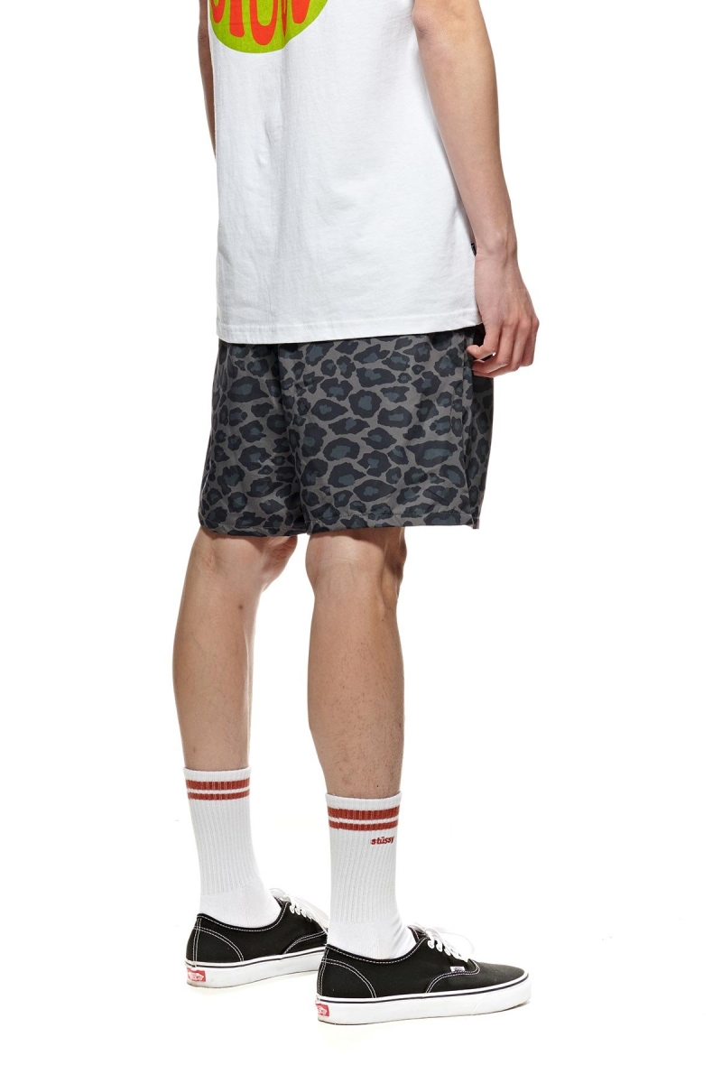 Black Men's Stussy Nylon Big Beach Shorts | CA0000653