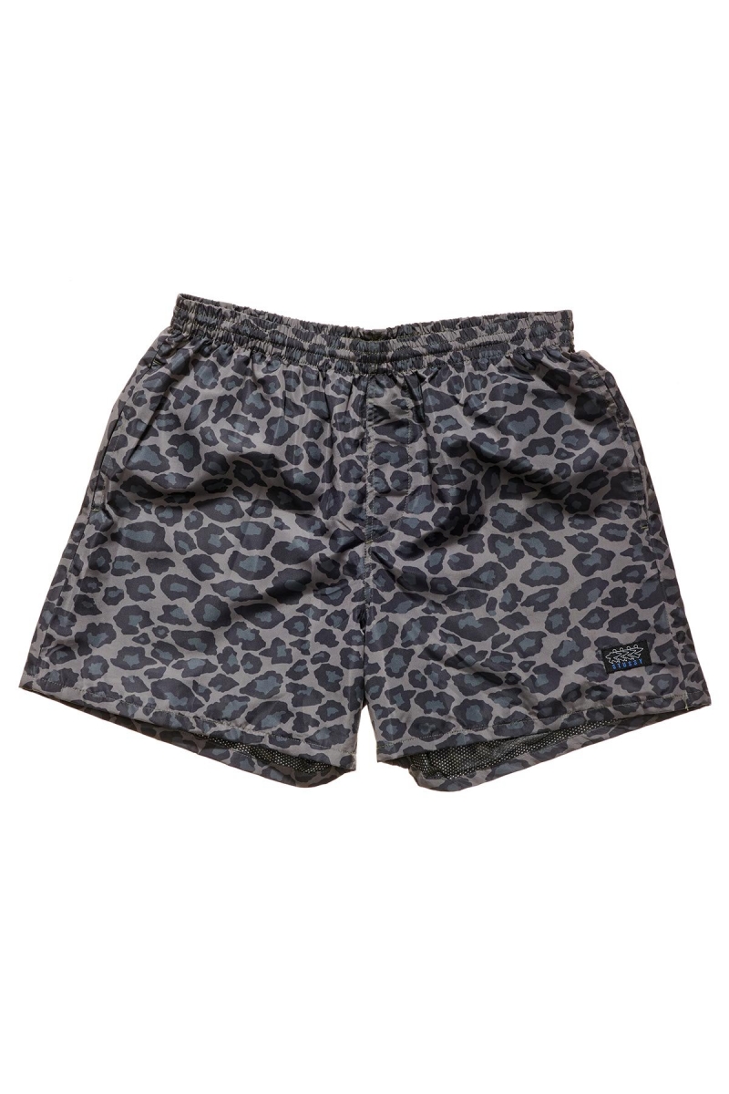 Black Men\'s Stussy Nylon Big Beach Shorts | CA0000653