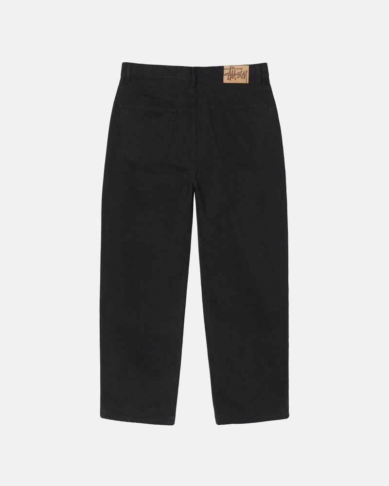 Black Men's Stussy Over Dyed Big Ol Jeans | CA0000522