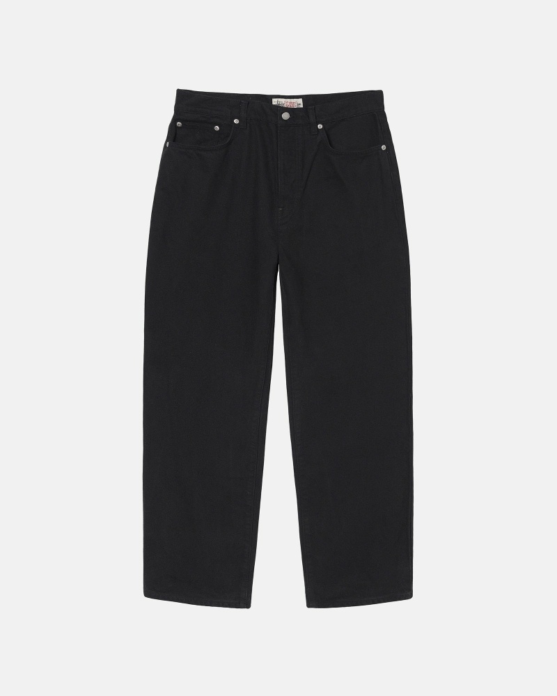 Black Men\'s Stussy Over Dyed Big Ol Jeans | CA0000522