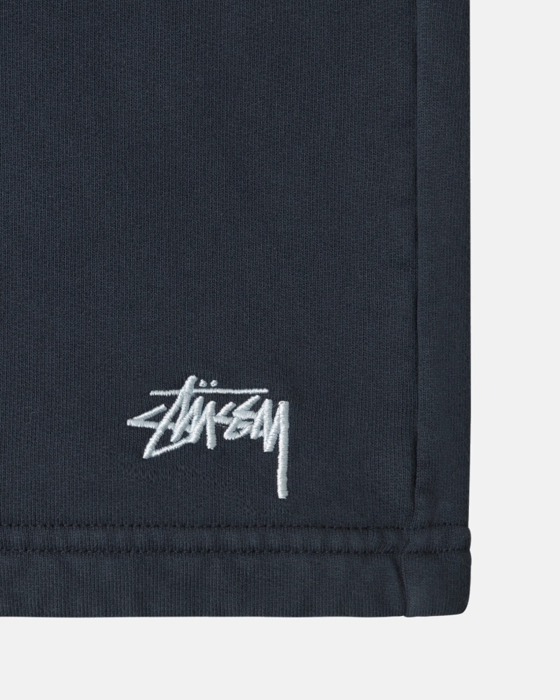 Black Men's Stussy Overdyed Stock Logo Shorts | CA0000655