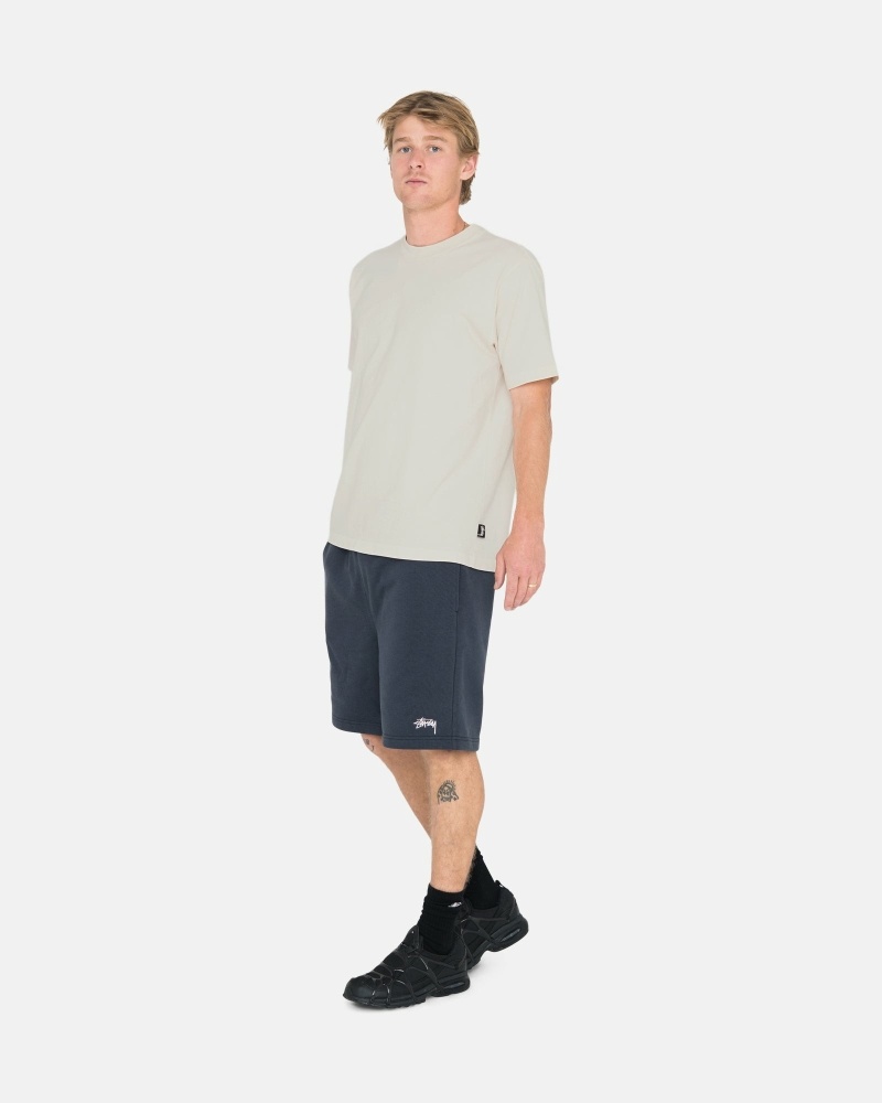 Black Men's Stussy Overdyed Stock Logo Shorts | CA0000655