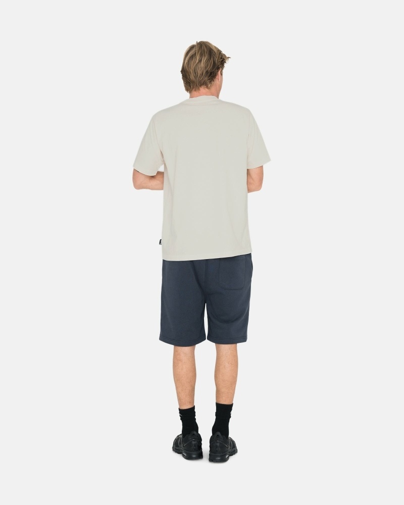 Black Men's Stussy Overdyed Stock Logo Shorts | CA0000655