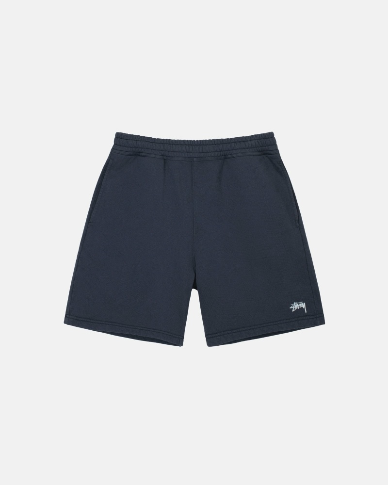 Black Men\'s Stussy Overdyed Stock Logo Shorts | CA0000655