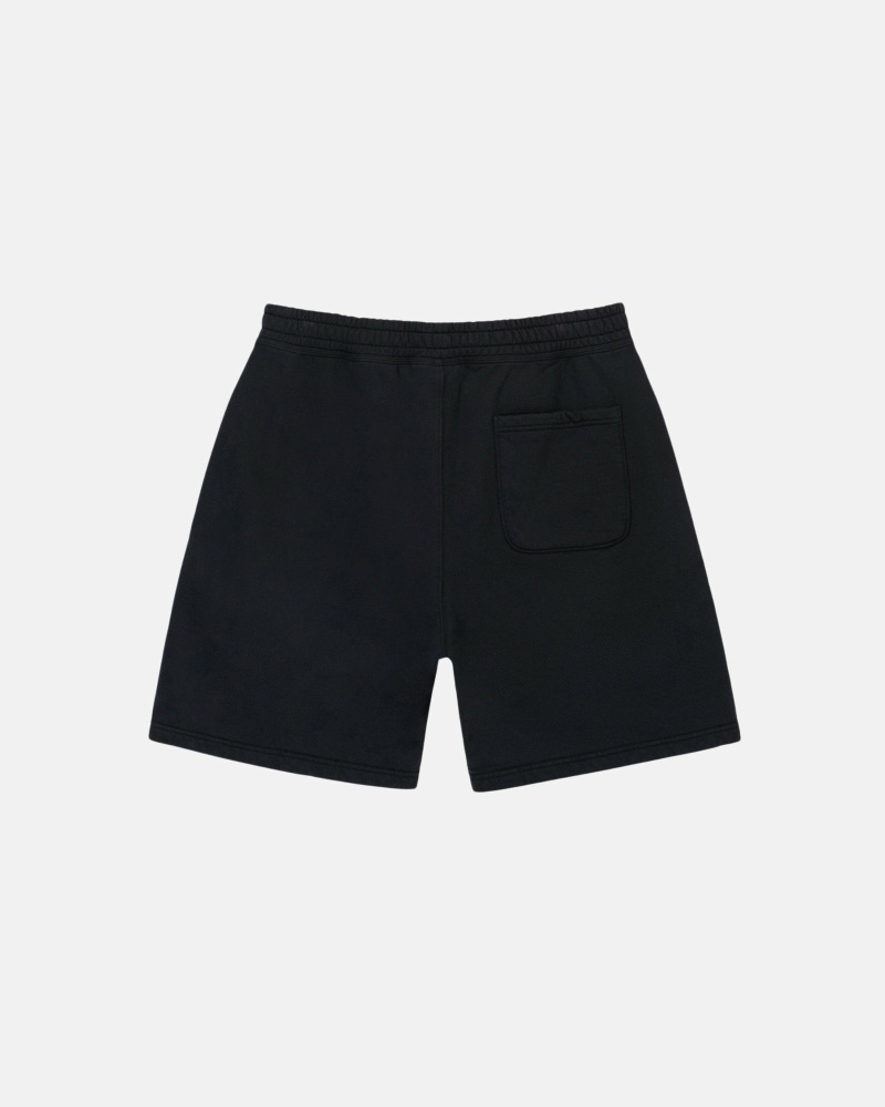 Black Men's Stussy Overdyed Stock Logo Shorts | CA0000659