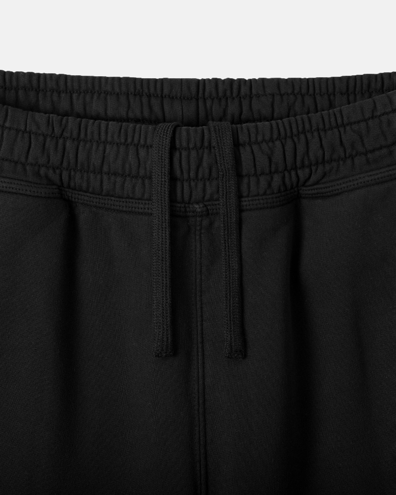 Black Men's Stussy Overdyed Stock Logo Shorts | CA0000659