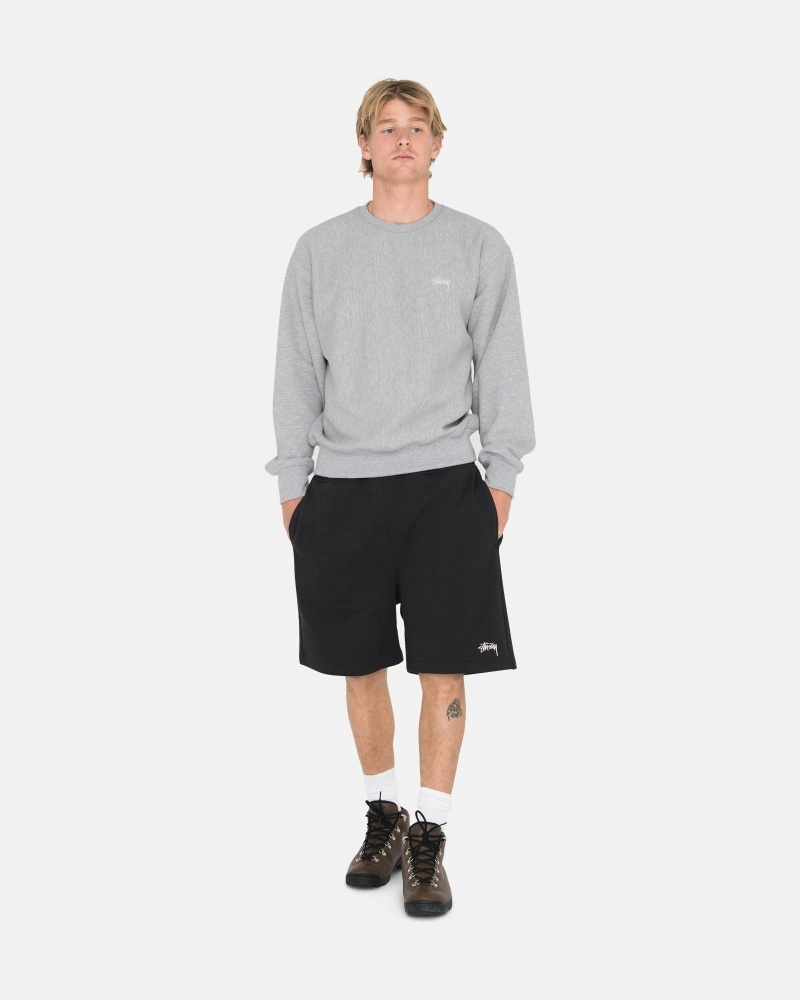 Black Men's Stussy Overdyed Stock Logo Shorts | CA0000659