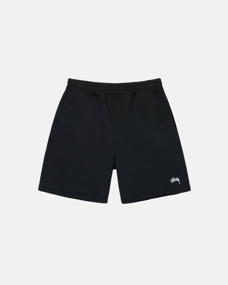 Black Men\'s Stussy Overdyed Stock Logo Shorts | CA0000659