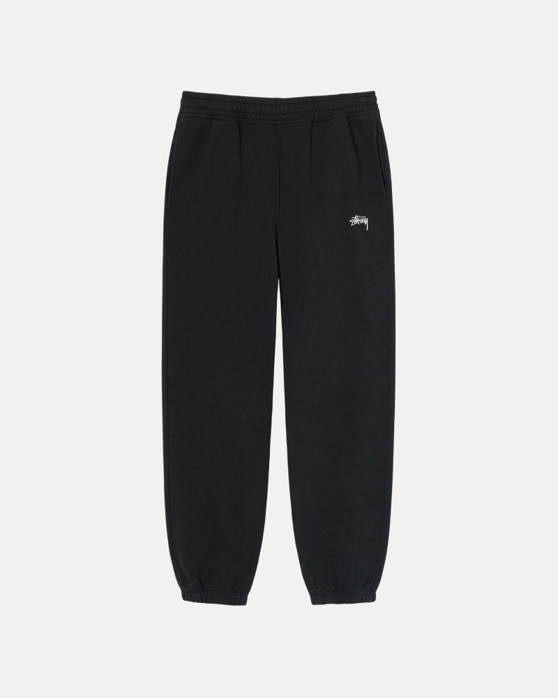 Black Men\'s Stussy Overdyed Stock Logo Sweatpants | CA0000884