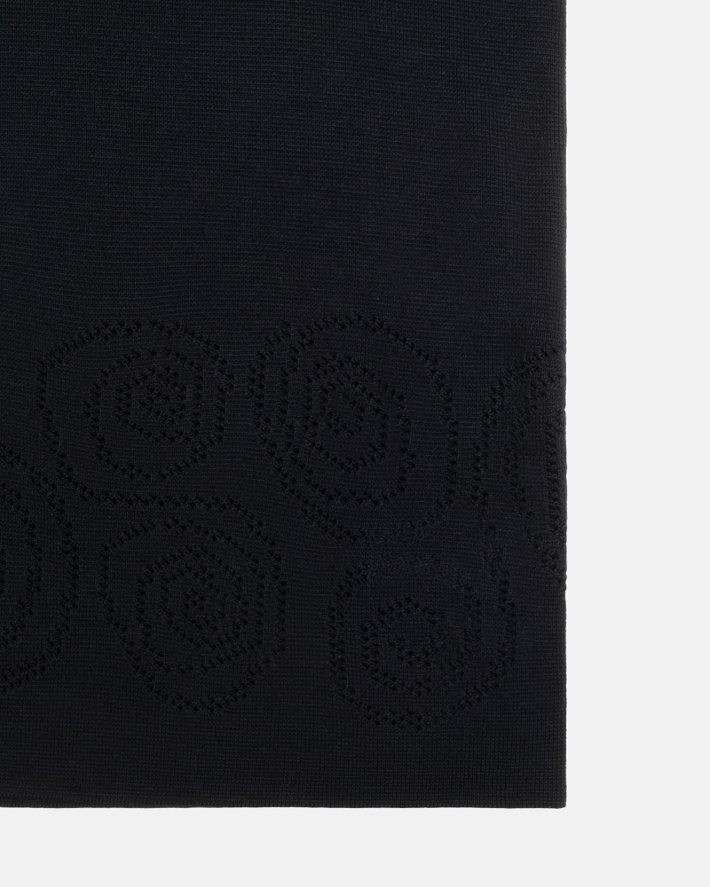 Black Men's Stussy Perforated Swirl Knit Shirts | CA0000330